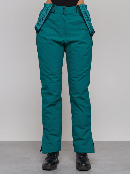 Полукомбинезон утепленный женский зимний горнолыжный зеленого цвета 526Z - Chunmai фото 5