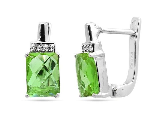 Серьги из серебра султанит, Харден