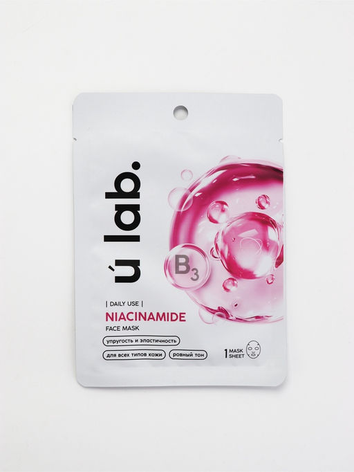 Цена за 3 шт. Маска для лица тканевая с ниацинамидом, упругость и эластичность, ULAB