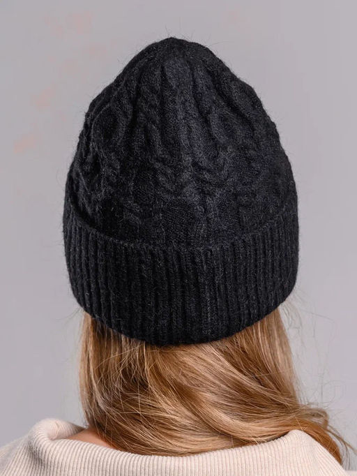 Теплая зимняя шапка бини из нежнейшей ангоры - Pretty mania фото 3