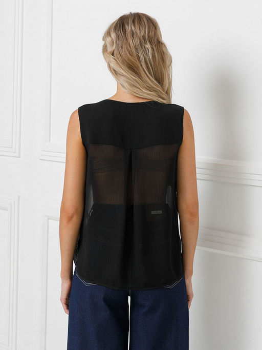 Блуза с воланами и съемным бантом