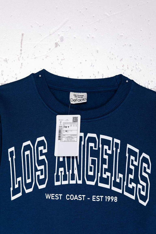 Плотный свитшот для мальчиков с круглым вырезом - Defacto фото 6