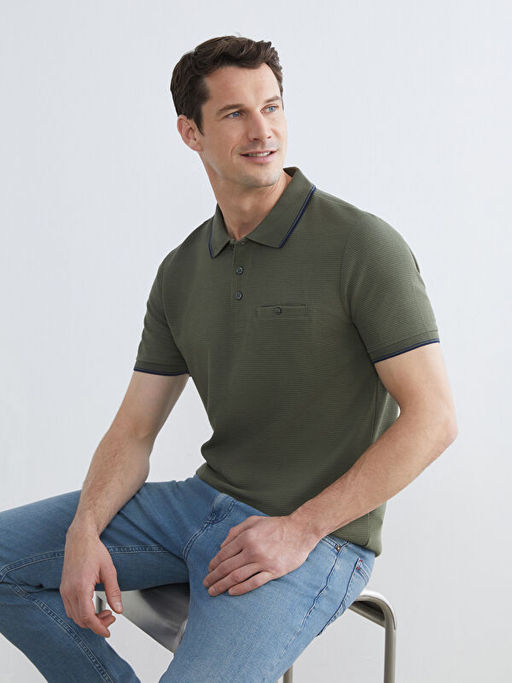 Polo Yaka Erkek Dokulu Ti??rt