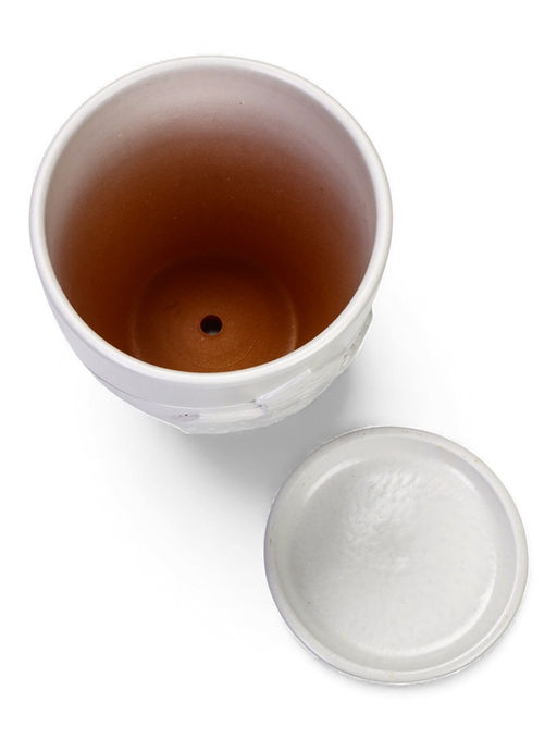 Горшок цветочный с поддоном 1,4 л, d15/h13 см белый керамика, "Голландия" (М)