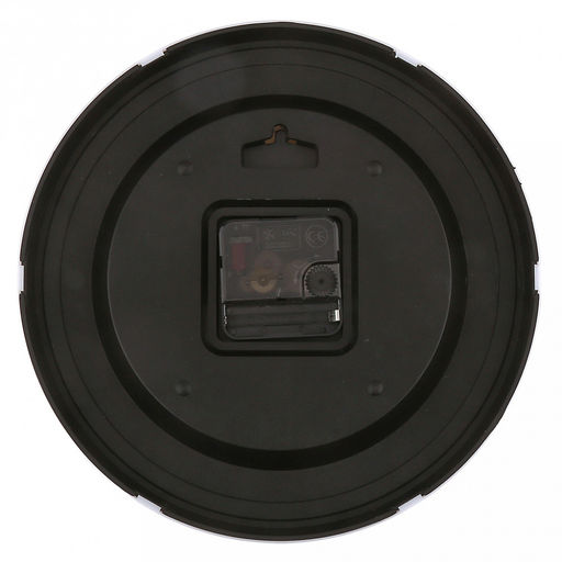 Часы настенные Монумент д23,5см, h4см, мягкий ход, циферблат Мрамор серый; цифры арабские, черный; корпус пластик, белый; в коробке (Китай) - Домашняя мода фото 3