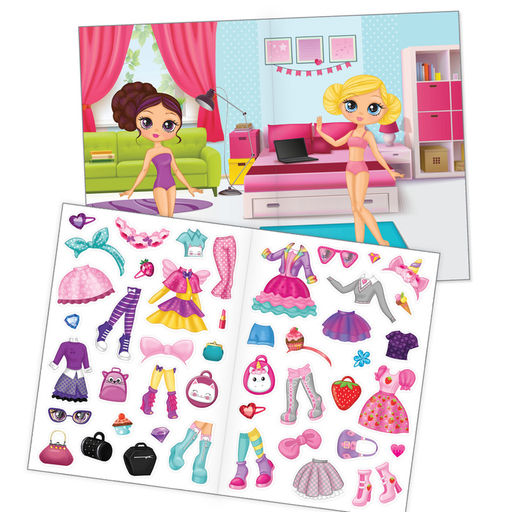 Книги с наклейками многоразовыми Для девочек, набор 3 шт.