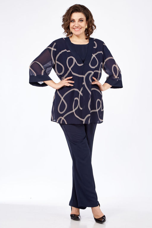 Костюм Элль стиль 2284 темно-синий  фото 5