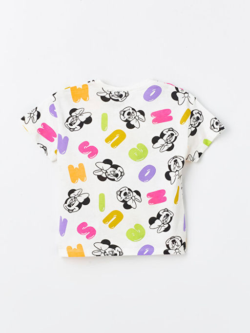 Bisiklet Yaka K?sa Kollu Minnie Mouse Bask?l? K?z Bebek Ti??rt ve Tayt 2li Tak?m - Waikiki фото 3