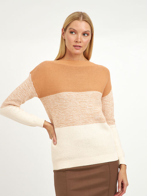 джемпер женский из хлопка в широкою полосу - Glenfield фото 5