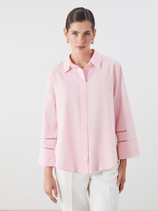 G?mlek Yaka Oversize Poplin Bluz