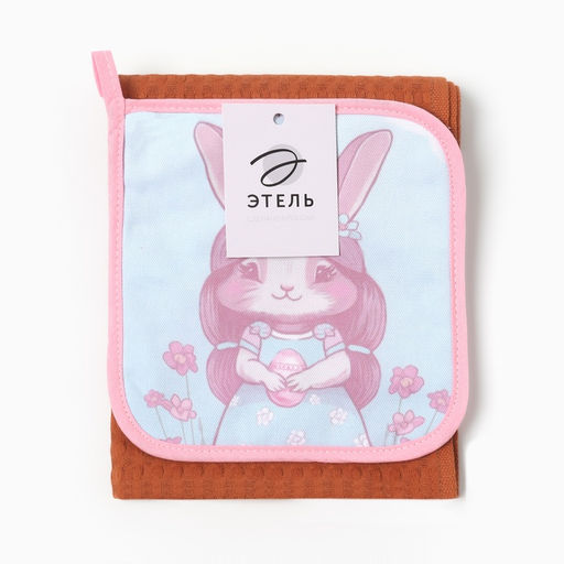 Набор кухонный «Этель» Bright day, прихватка 19×19 см, полотенце 35×60 см, вафля