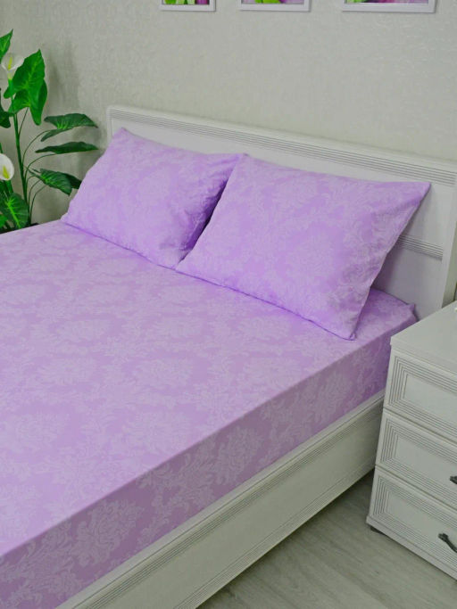 НКонструктор КПБ поплин на молнии Лиловый жаккард Березка  фото 78