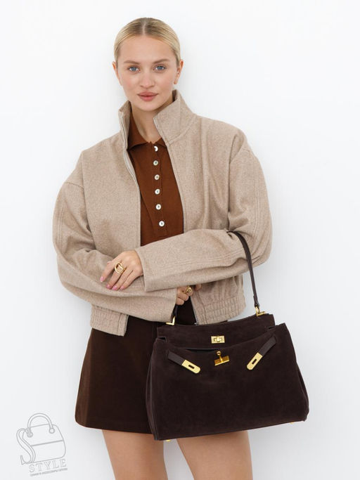 Сумка женская кожаная 2320YF d.coffee Polina&Eiterou  в Новосибирске