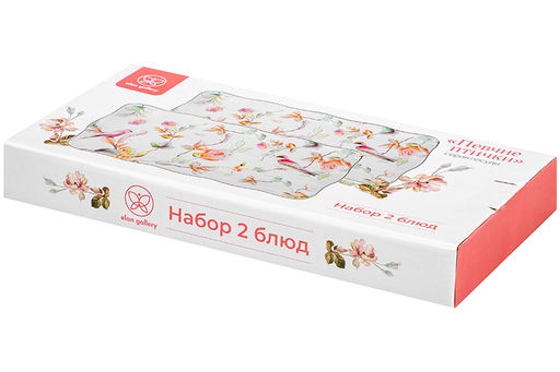 Набор 2 блюд 27,5*13,5*2 см + 31*15,5*2,5 см Певчие птички NEW BONE CHINA, фарфор - Elan gallery фото 10