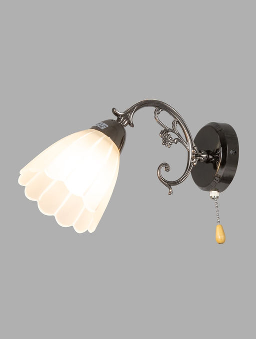 Бра ЭкономСвет 4671/1wAN, 1×40 Вт, E27, 30×10×18 см, чёрный хром