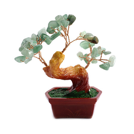 Дерево счастья с камнями Нефрит - символ карьерного роста, усеха и процветания 11см