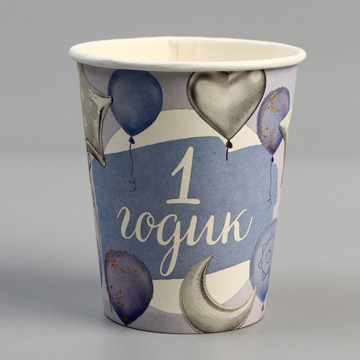 Посуда бумажная одноразовая «1 годик», салфетки 20 шт., стаканы 6 шт., тарелки 6 шт.