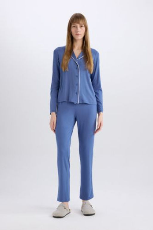 Fall in Love Pijama Tak?m? Regular Fit Uzun Kollu Ust Uzun Alt