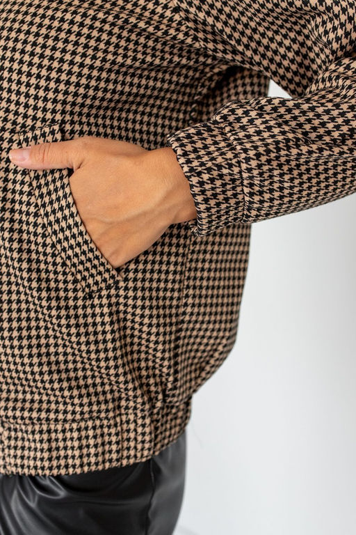 Бомбер Б-03 бежево-черный - Angelika фото 3