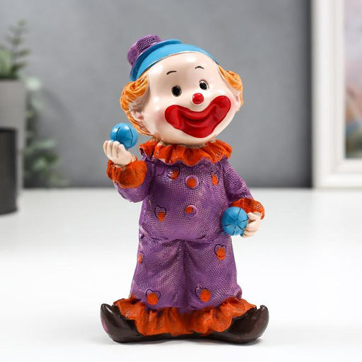 Фигурка полистоун «Клоун в костюме в горох», 15.5×7×5 см, МИКС