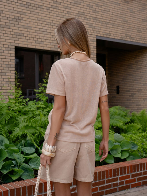 прозрачная Футболка паутинка ,бежевая - Binita фото 6