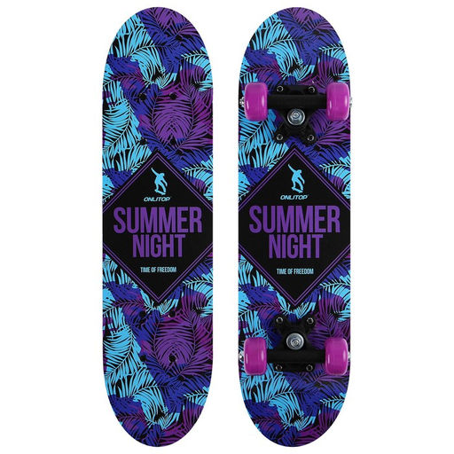 Скейтборд подростковый ONLITOP SUMMER NIGHT, 62х16 см, колёса PVC 50 мм, пластиковая рама  фото 4
