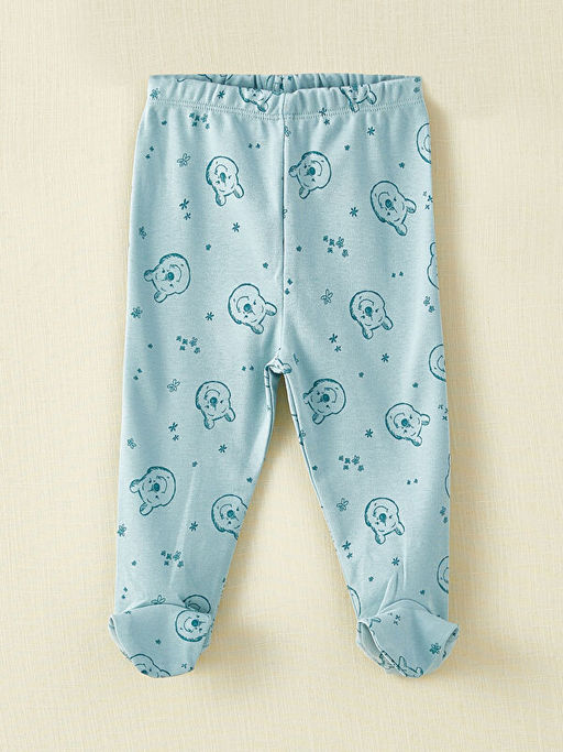 Bisiklet Yaka Uzun Kollu Winnie the Pooh Bask?l? Organik Pamuklu Erkek Bebek 3l? Tak?m - Waikiki фото 3