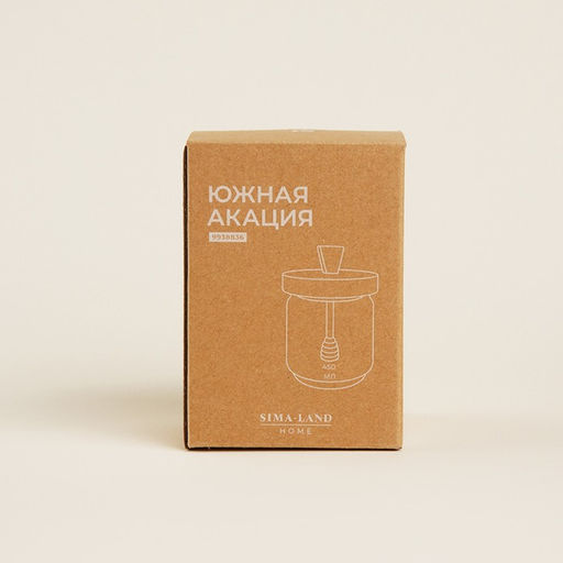 Баночка для мёда SL Home «Южная акация», 450 мл, 9×13.5 см, с крышкой и ложкой, стекло, прозрачная