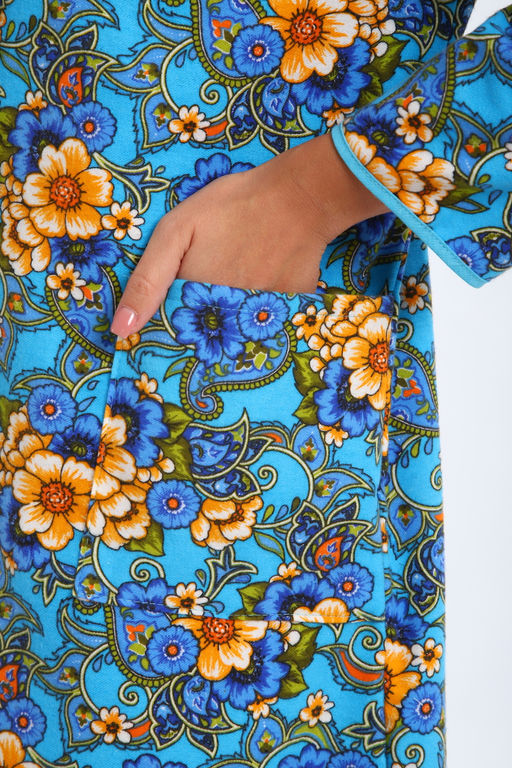 Халат женский из фланели Маша цветы