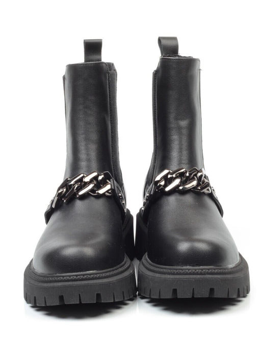 01-5272-1 BLACK Ботинки демисезонные женские (искусственная кожа, байка)