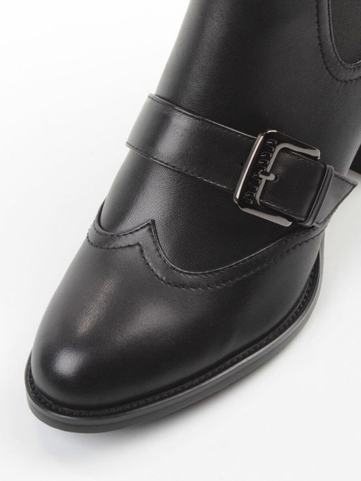 01-J4B-9A BLACK Ботинки "Челси" демисезонные женские (натуральная кожа, байка)