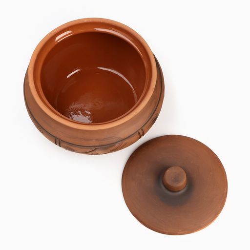 Жаровня Кунгурская керамика «Молочение», 3 л, керамика, коричневая