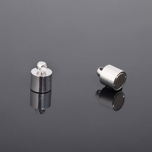 Замок-концевик магнитный 16?6 мм, d петель=1.5 мм (набор 3 шт.), цвет стальной