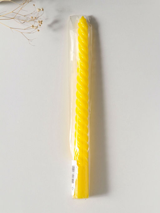 Цена за 3 шт. Свеча витая 25 см, 57 гр, 5 ч, цв. желтый