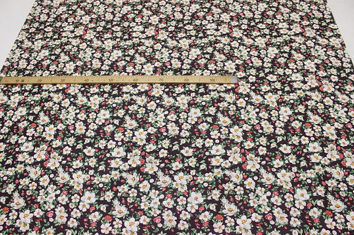 Бязь Вишневый сад на темном коричнево-сливовом, ш.1.5м, хлопок-100%, 120гр/м.кв - Купава фото 3