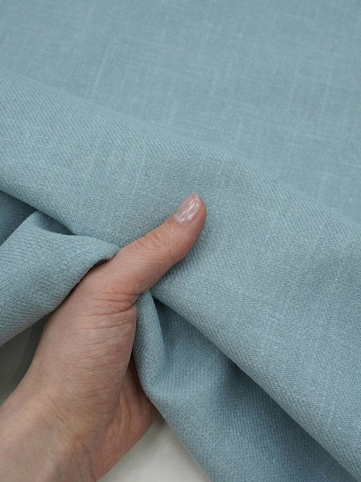 Конопля с хлопком-диагональ цв.Св.бирюзово-серый, ш.1.4м, конопля-80%, хлопок-20%, 246гр/м.кв - Купава фото 5