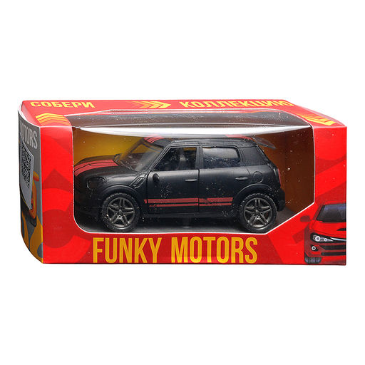 Чёрная с красными полосками инерционная машинка die-cast , 1:32