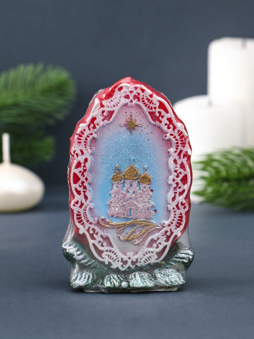 Свеча декоративная Храм в рамке, 5.5?4?9 см, МИКС