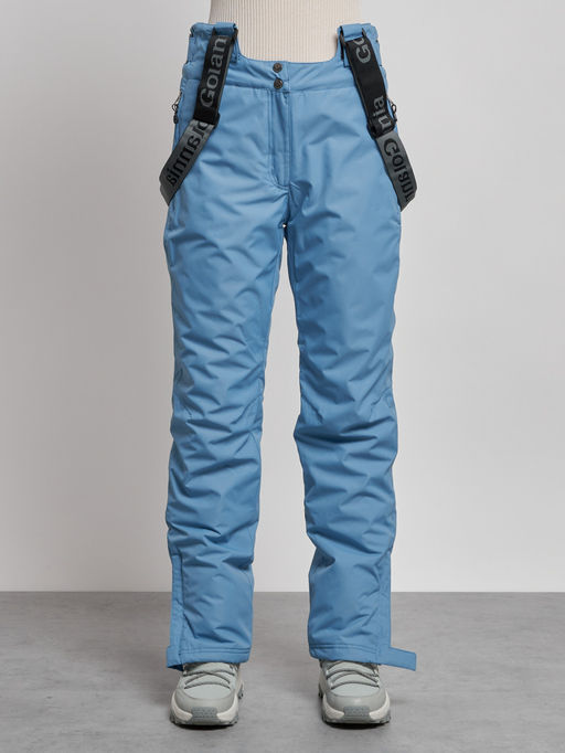 Полукомбинезон утепленный женский зимний горнолыжный голубого цвета 7601Gl - Colannia фото 5
