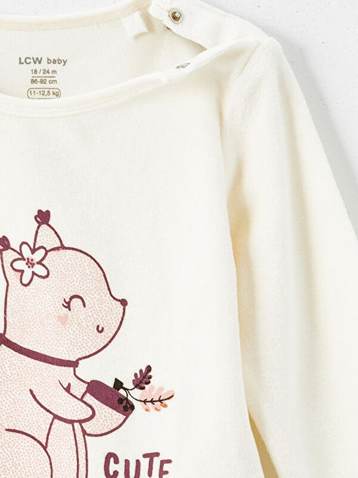 Bisiklet Yaka Bask?l? K?z Bebek Pijama ?st - Waikiki фото 2