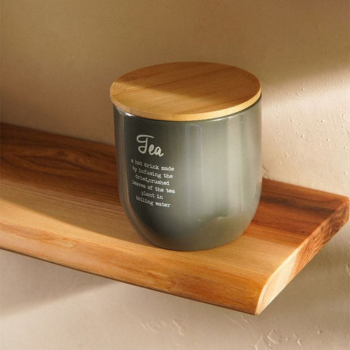 Банка для чая SL Home, 9.514 см, с бамбуковой крышкой, серая - Sima-land home фото 6
