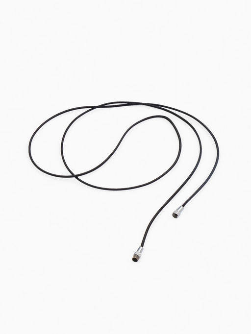 Шнурок нейлон 60 см, чёрный, винтовой замок серебро