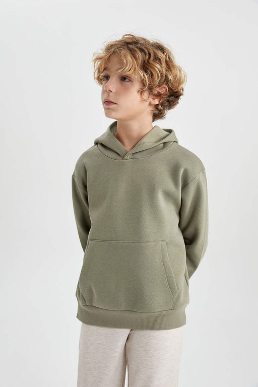 Толстовка с капюшоном стандартного кроя для мальчика - Defacto фото 4