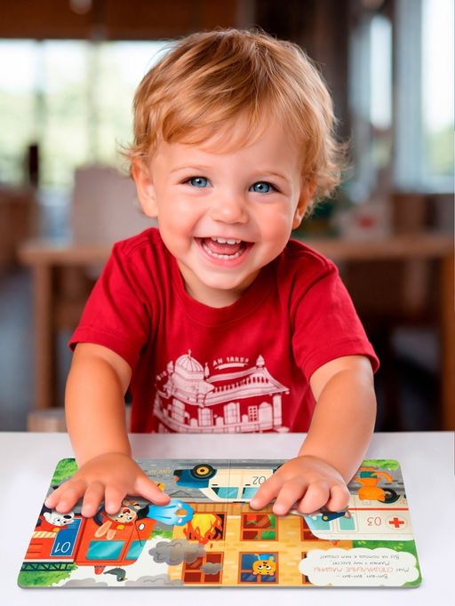 Картонная интерактивная книга "Бип-бип, поехали!", 10 стр.