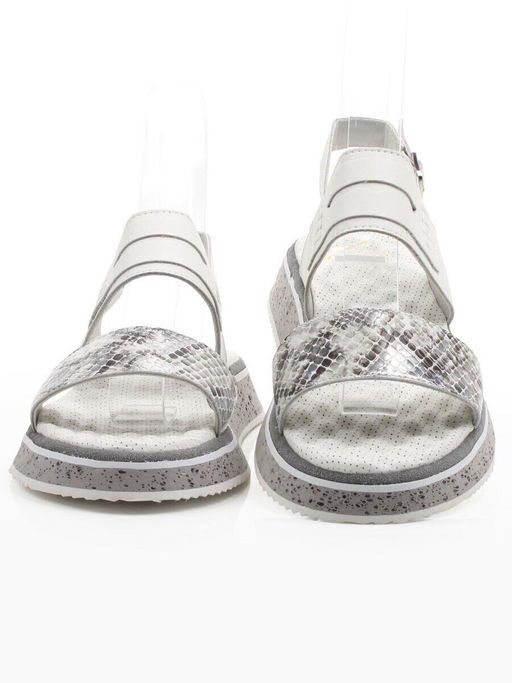 08-C102-9C WHITE/GRAY Босоножки женские (натуральная кожа)