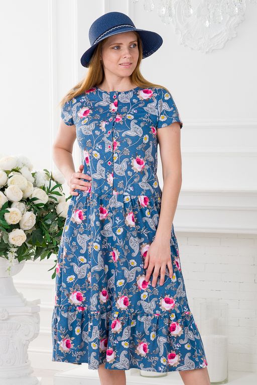 Платье женское из кулирки Кармелита Розы - Амадэль фото 19