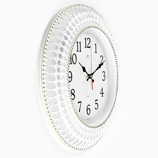 Часы настенные «Классика», бесшумные, плавный ход, d=40 см, белые, от батарейки 1×АА