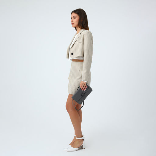 Сумка женская на магните, серая