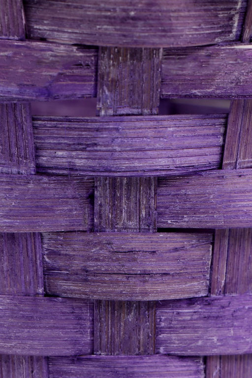 Корзина плетёная для хранения, 13×13×9.5 см, ручка h=21 см, бамбук, фиолетовая