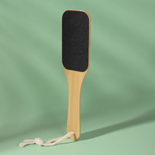 Тёрка для ног BAMBOO, наждачная, двусторонняя, с подвесом, 25 см, бамбуковая - Queen fair фото 2